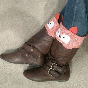 Adorable Orange Fox Boot Cuffs - Brand New!